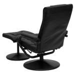 Black LeatherSwivel Recliner Chair and Ottoman Set