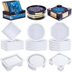18-Piece Silicone Resin Coaster Molds Set