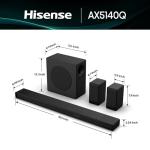 Hisense 5.1.4 Channel Sound Bar with Subwoofer