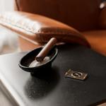 Cast Iron Cigar Ashtray with Stirrup Rest