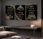 Black Gold Motivational Canvas Art for Man Cave