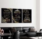Black Gold Motivational Canvas Art for Man Cave