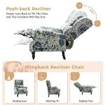 Mid Century Wingback Recliner with Adjustable Footrest