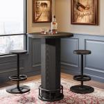 Industrial Round Bar Table Set with Two Stools
