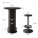 Industrial Round Bar Table Set with Two Stools