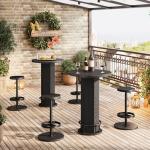 Industrial Round Bar Table Set with Two Stools