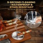 Wooden Cigar Ashtray Set with Lighter and Cutter