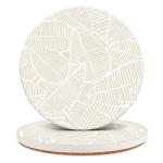 Leaf Design Ceramic Coasters Set of 2