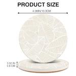 Leaf Design Ceramic Coasters Set of 2