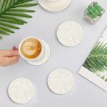 Leaf Design Ceramic Coasters Set of 2