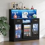 AeasyG Mini Fridge Wine and Coffee Bar Cabinet