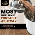 Stainless Steel Cigar Ashtray with Spring Clip