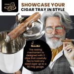 Stainless Steel Cigar Ashtray with Spring Clip