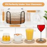 Boho Drink Coasters Set with Holder - 8 Pack