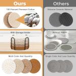 Boho Drink Coasters Set with Holder - 8 Pack