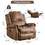 Brown Power Recliner Chair with Massage and Heat