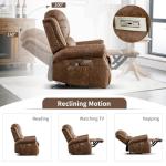 Brown Power Recliner Chair with Massage and Heat