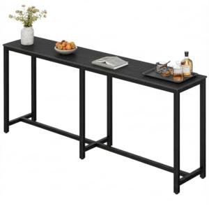 71" Black Metal Bar Table for Man Cave