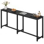 71" Black Metal Bar Table for Man Cave