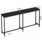 71" Black Metal Bar Table for Man Cave