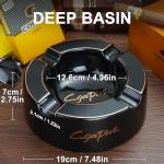 Large Black Cigar Ashtray for Patio Use