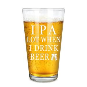 Funny IPA Beer Glass for Men and Women