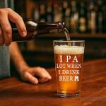 Funny IPA Beer Glass for Men and Women
