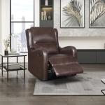 Brown Faux Leather Manual Recliner Chair