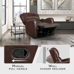 Brown Faux Leather Manual Recliner Chair