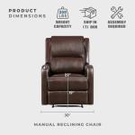 Brown Faux Leather Manual Recliner Chair