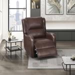 Brown Faux Leather Manual Recliner Chair