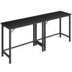 Mahancris 63-Inch Black Narrow Bar Table