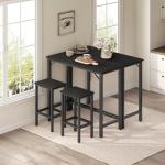Mahancris 63-Inch Black Narrow Bar Table