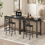 Mahancris 63-Inch Black Narrow Bar Table