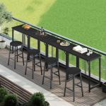 Mahancris 63-Inch Black Narrow Bar Table