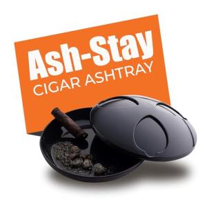 Gun Metal Cigar Ashtray with Cover - Wind Resistant