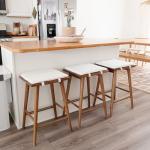 Brown and White Barstool Set of 2