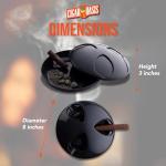 Gun Metal Cigar Ashtray with Cover - Wind Resistant