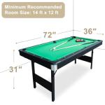 6-Foot Foldable Pool Table with Accessories