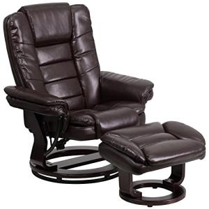 Bali LeatherSoft Swivel Recliner Chair with Ottoman
