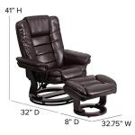 Bali LeatherSoft Swivel Recliner Chair with Ottoman