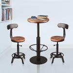 42-inch Industrial Farmhouse Bar Table with Metal Base