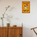 Skateboarding Frog Metal Sign with Quote