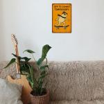 Skateboarding Frog Metal Sign with Quote