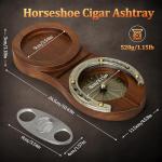 Horseshoe Ashtray and Whiskey Glass Tray Set