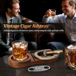 Horseshoe Ashtray and Whiskey Glass Tray Set