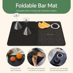 Compact Folding Bar Mat and Cutting Board Set
