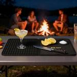 Compact Folding Bar Mat and Cutting Board Set