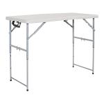 4-Foot Height Adjustable Folding Table - Light Gray