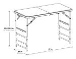 4-Foot Height Adjustable Folding Table - Light Gray